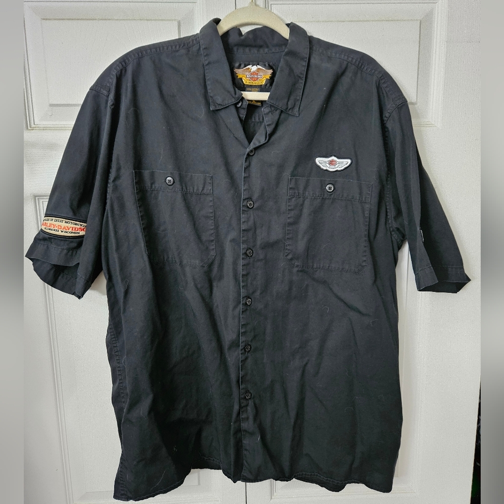 Black Harley Davidson Men's Button Down Shirt